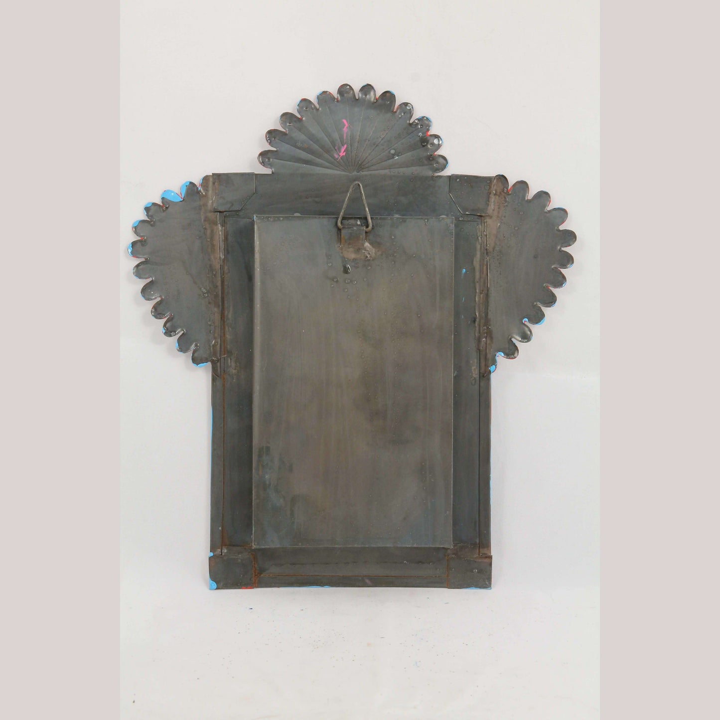 Tin Hanging Niche/Glass Mexican Folk Art Handmade Religion "Saint Martin" #2