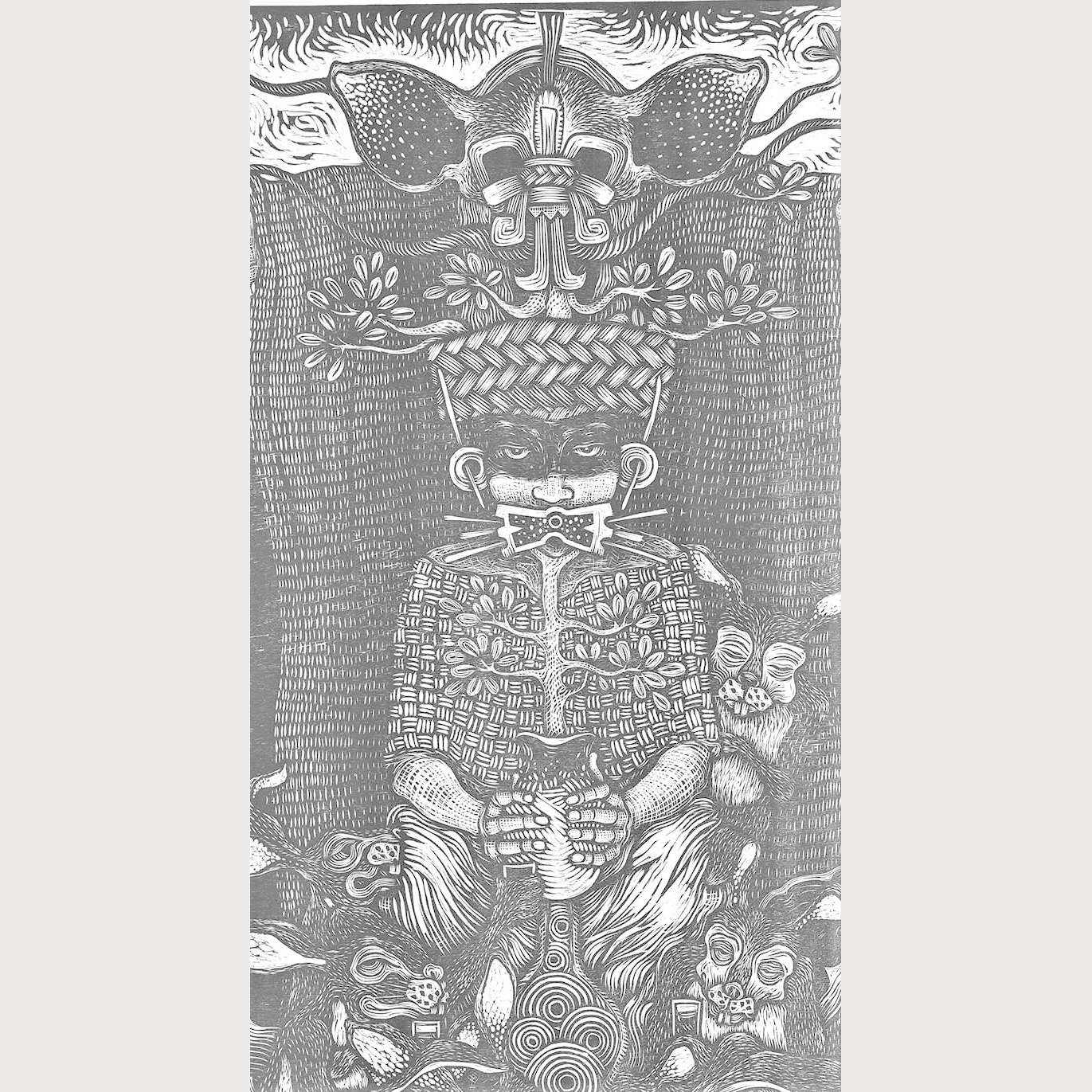 X-Lg Woodcut Print/Xilografía Mexican Fine Art Master Artist The Spirit of Mescal