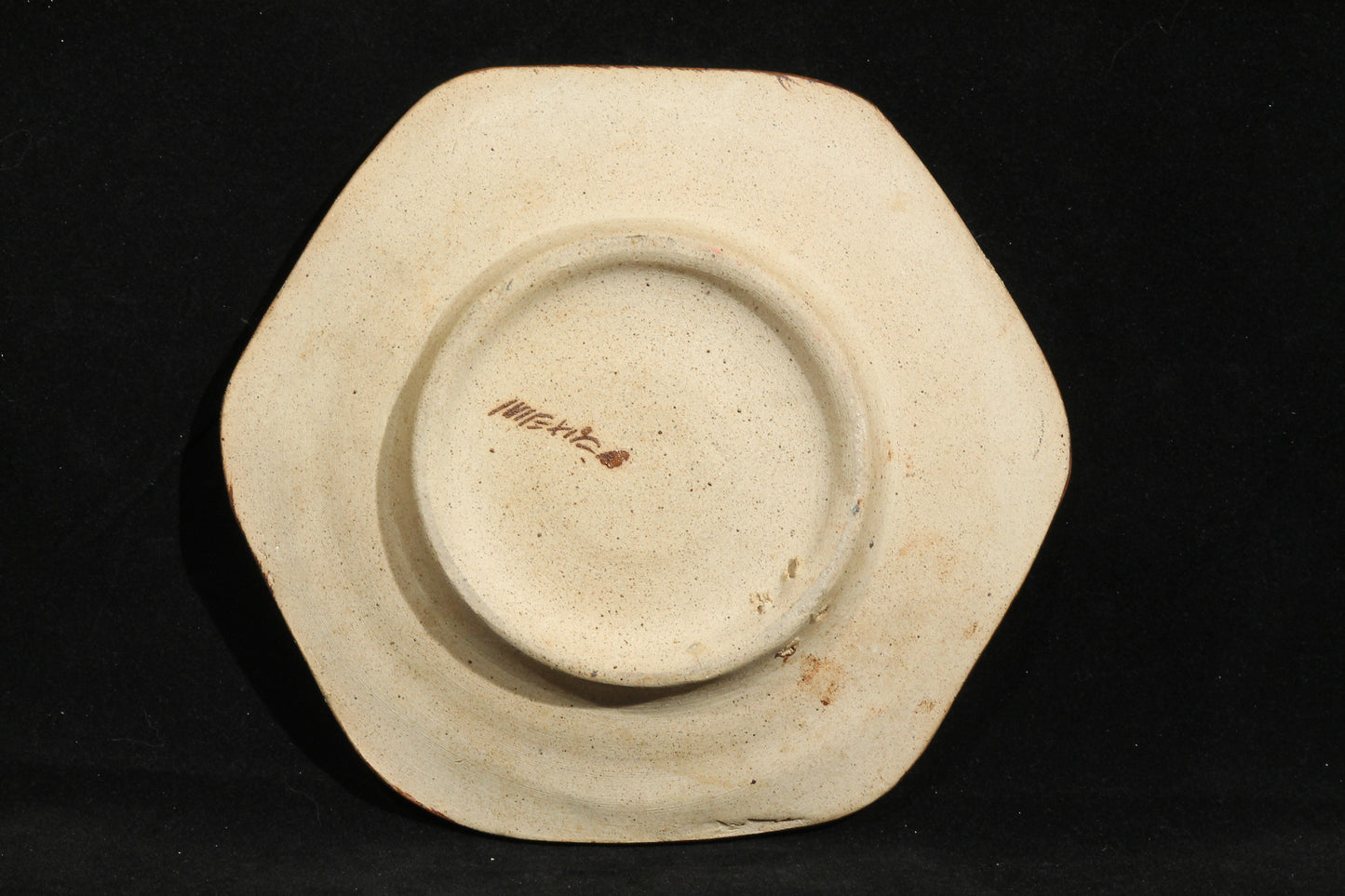 Mexican Raised Ceramic Hanging Small Plate Quail Blue/Flower