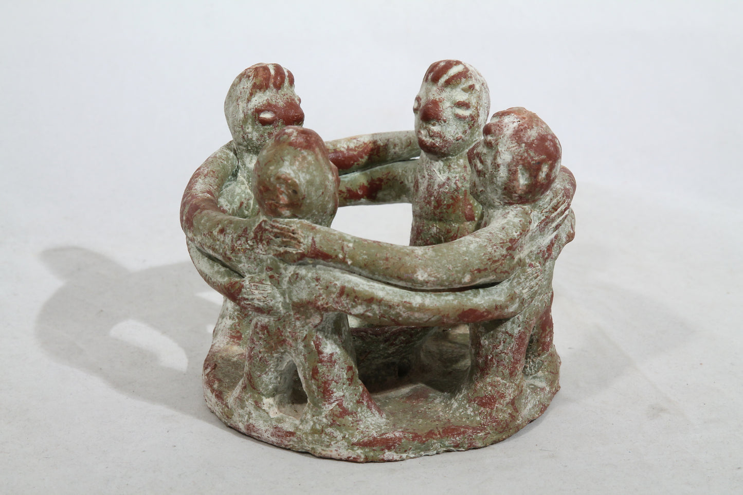 Vintage Mexican Incense/Candle Holder Circle of friends Ceramic/Pottery Folk Art
