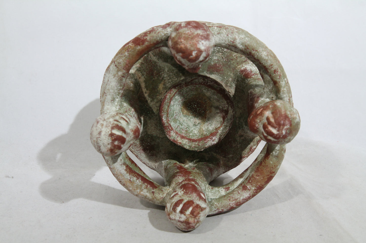 Vintage Mexican Incense/Candle Holder Circle of friends Ceramic/Pottery Folk Art