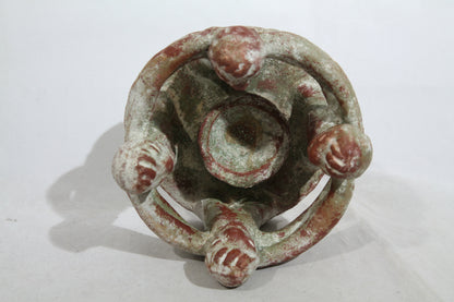 Vintage Mexican Incense/Candle Holder Circle of friends Ceramic/Pottery Folk Art
