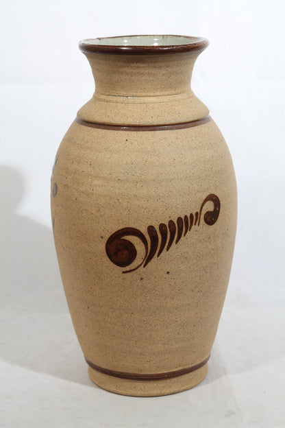 Ceramic Large Vase Mexican Folk Art Initialed Collectible Décor Parrot
