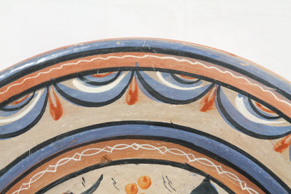 Large Mexican Ceramic Hanging Platter Hand Painted Folk Art White Dove