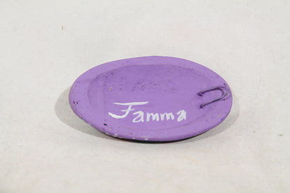 Ceramic Hanging Tiny Purple Mask Heart Stars Mexican Folk Art Macias Family