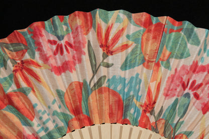 New Hand Fan From Spain Wood/Cloth Formal/Casual Wear Valencia Oranges