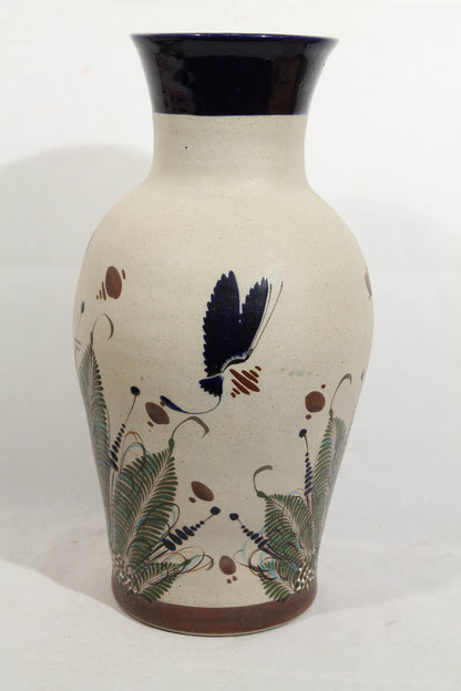 X-Lrg Ceramic Vase Mexican Folk Art Mateos Tostado Collectible Décor Heron