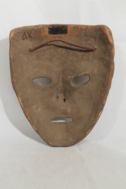 Mexican Ceramic Hanging Mask Folk Art Hand Made w Frog