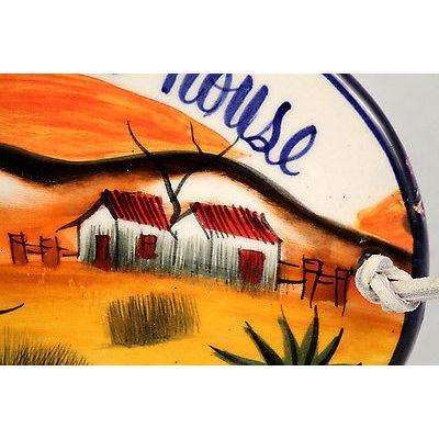 Mexican Ceramic Hanging Plaque Folk Art "The Grand Parents House" Mexico