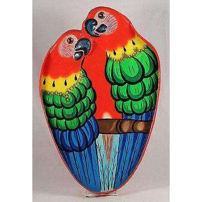 Wall Hanging Parrot Platter Wood/Paper Mache Caribbean/South America Hand Made