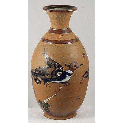 Mexican Ceramic Vase Mexico Tacat 13 1/2" Tall