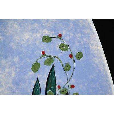 Mid Century Oval Ceramic Platter/Serving Dish Hand Painted Decorative Original
