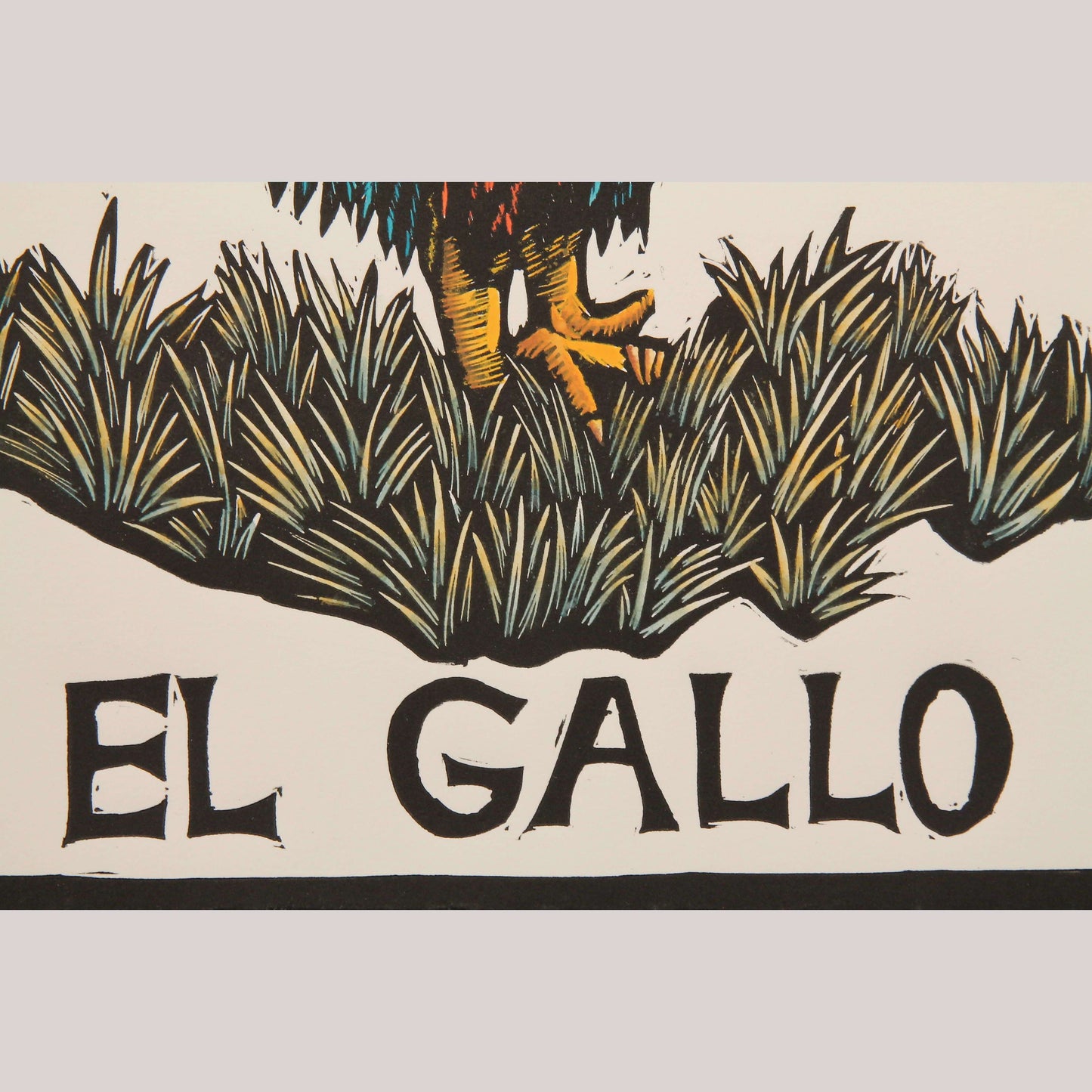 El Gallo/Rooster Lithograph Mexico Fine Art Award Winner F. Robles Sign Loteria