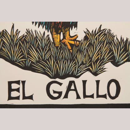 El Gallo/Rooster Lithograph Mexico Fine Art Award Winner F. Robles Sign Loteria