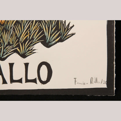 El Gallo/Rooster Lithograph Mexico Fine Art Award Winner F. Robles Sign Loteria