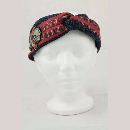 New Cloth Headband Mexican Folk Art Hand Made/Embroidered & Hand Beaded Cross #3