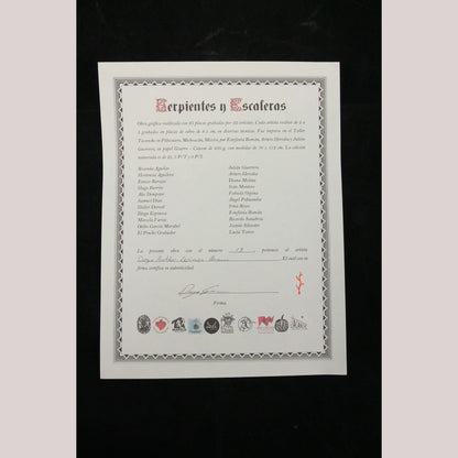 "Serpents & Ladders" Lithograph Mexican Fine Art Collectible Décor