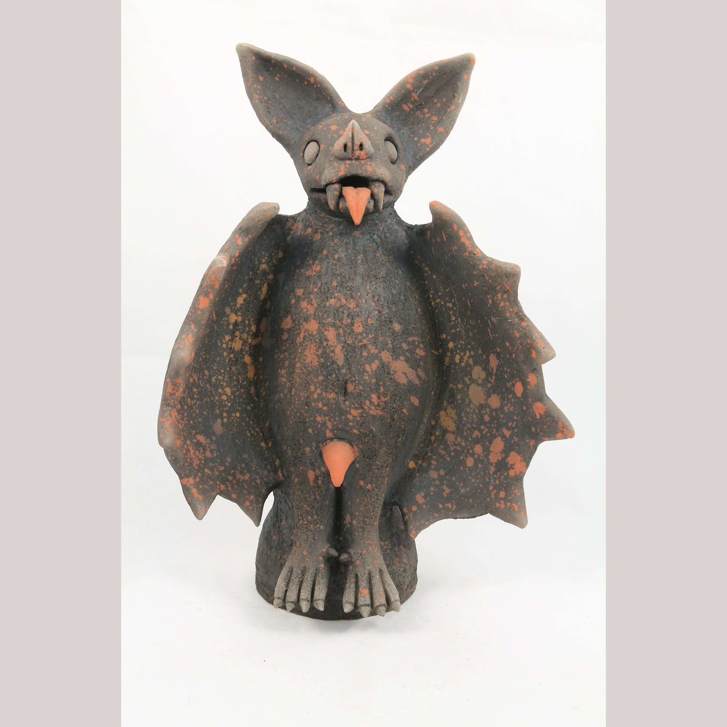 Ceramic Standing Bat Sculpture Mexico Adrian Martinez