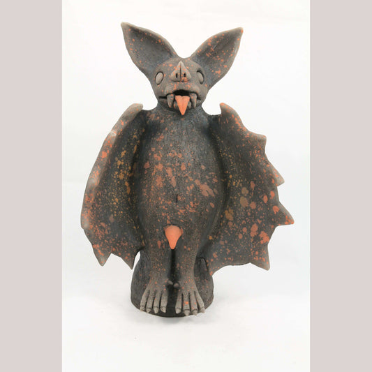 Ceramic Standing Bat Sculpture Mexico Adrian Martinez