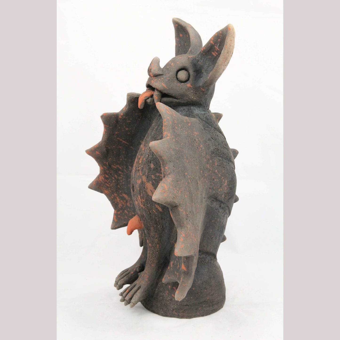 Ceramic Standing Bat Sculpture Mexico Adrian Martinez