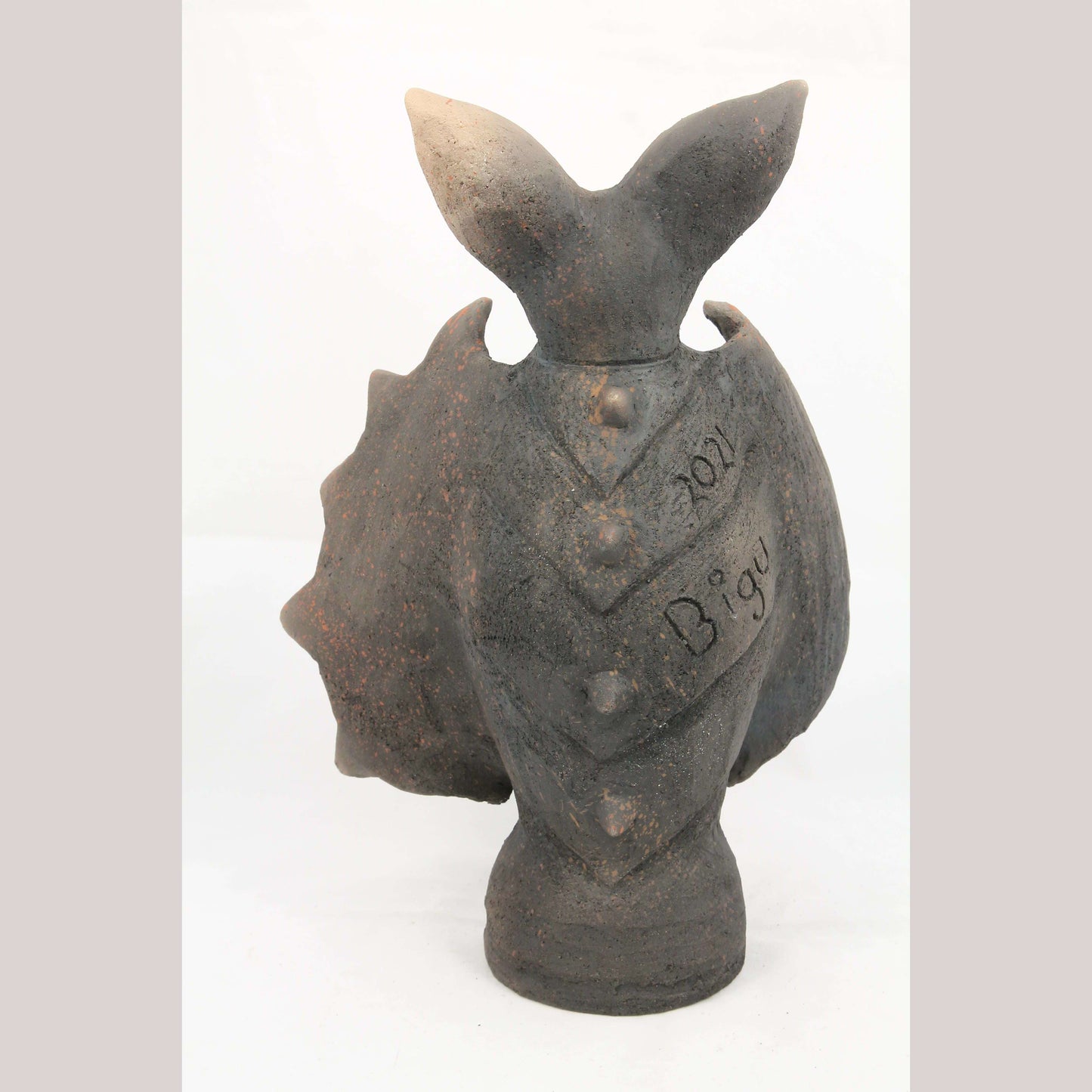 Ceramic Standing Bat Sculpture Mexico Adrian Martinez