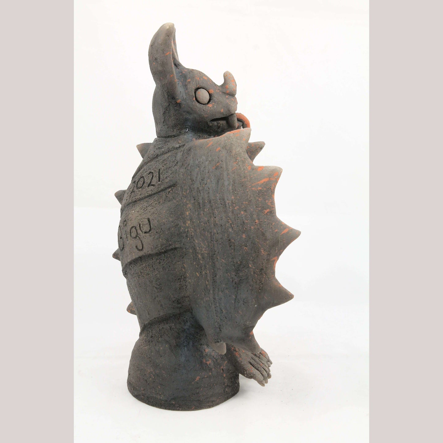 Ceramic Standing Bat Sculpture Mexico Adrian Martinez
