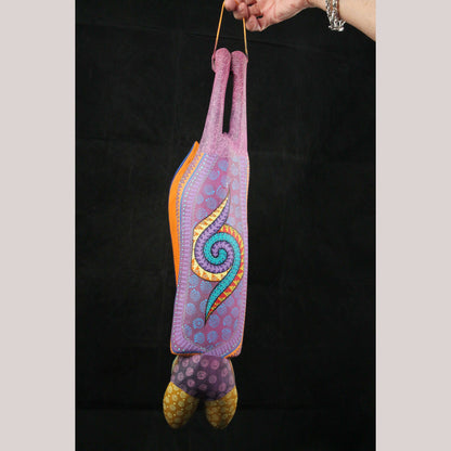 Mexican Wood Art Bat Figurine Alebrije Folk Art Oaxaca Collectible Signed Décor