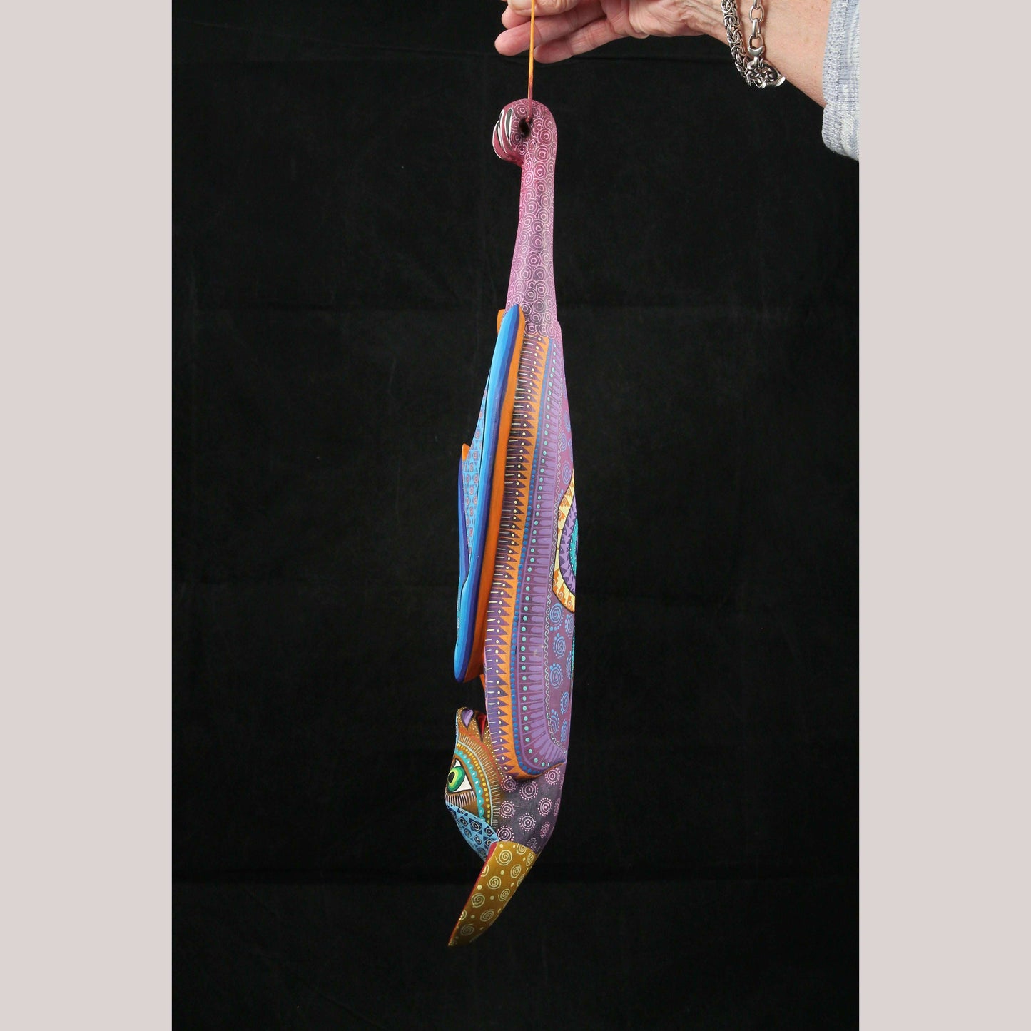 Mexican Wood Art Bat Figurine Alebrije Folk Art Oaxaca Collectible Signed Décor