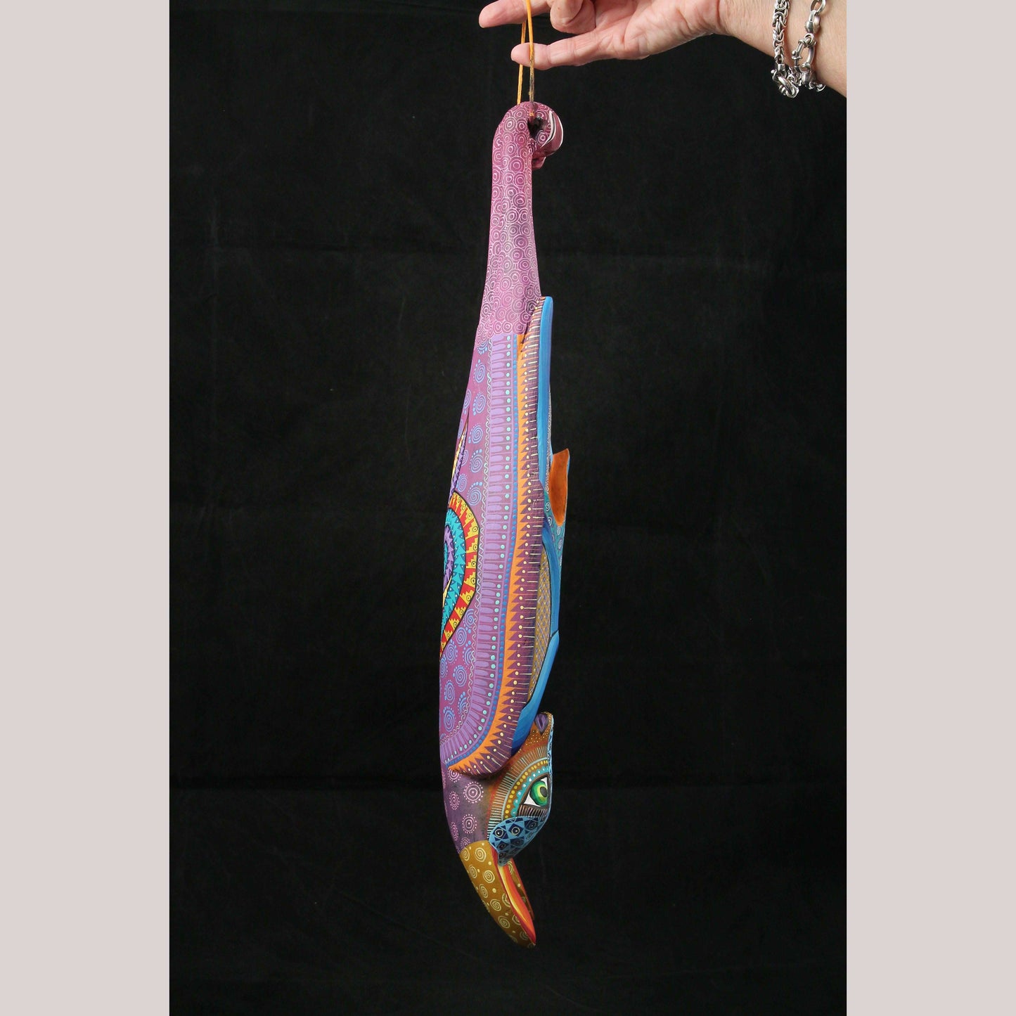 Mexican Wood Art Bat Figurine Alebrije Folk Art Oaxaca Collectible Signed Décor