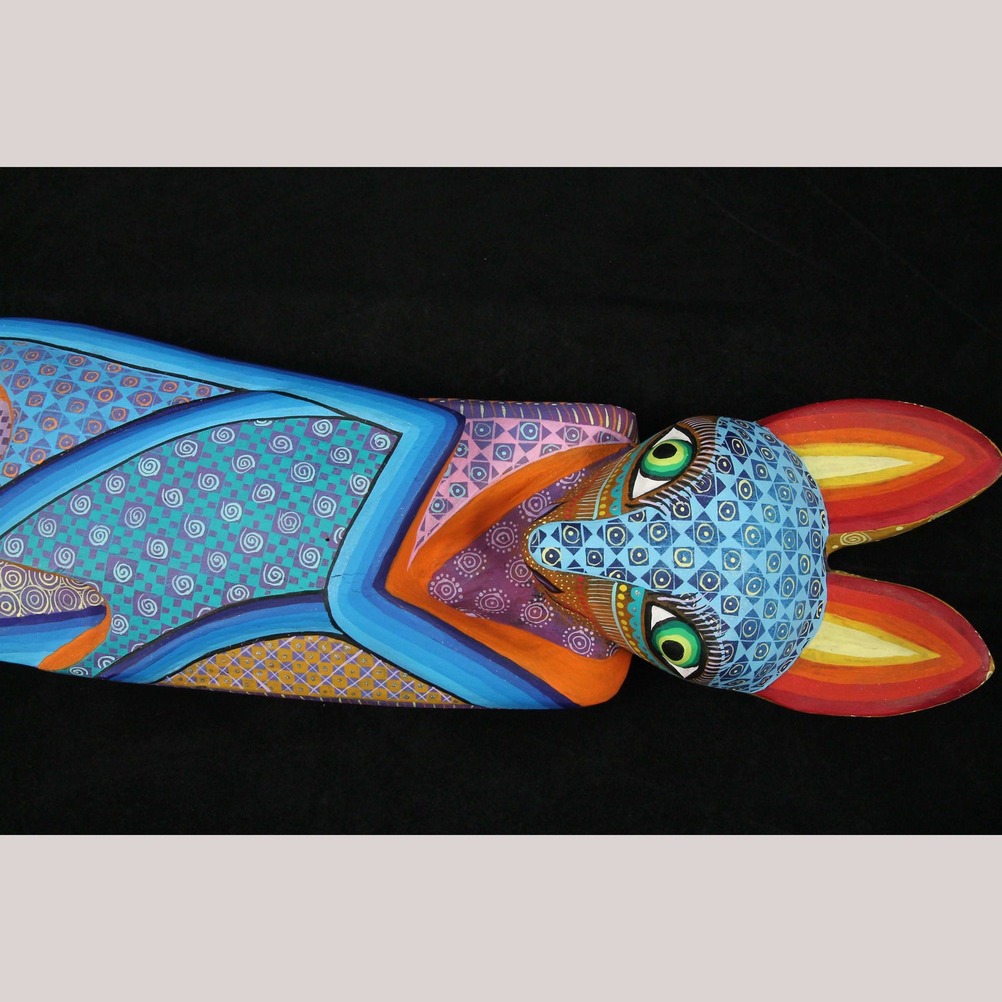 Mexican Wood Art Bat Figurine Alebrije Folk Art Oaxaca Collectible Signed Décor