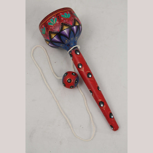 Wood Toy Cup & Ball Alebrije Mexican Folk Art Oaxaca Signed Décor #1