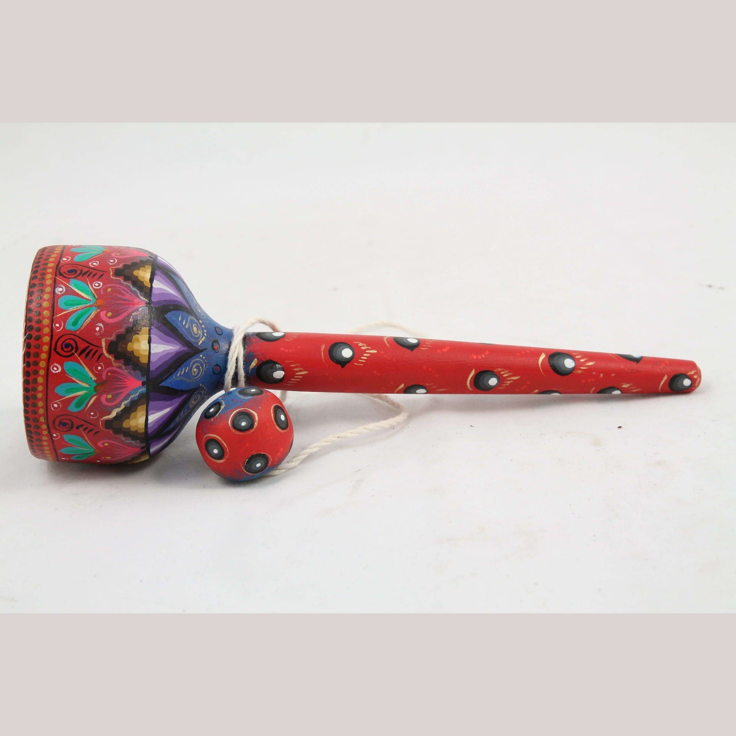 Wood Toy Cup & Ball Alebrije Mexican Folk Art Oaxaca Signed Décor #1