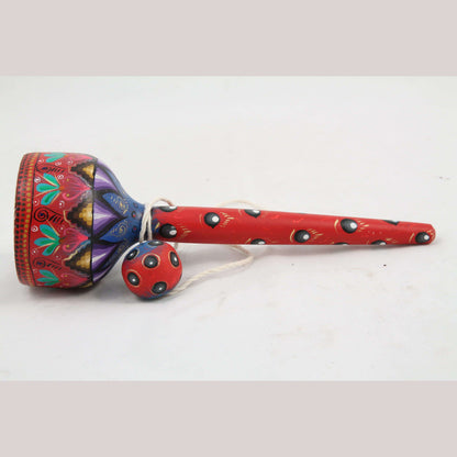 Wood Toy Cup & Ball Alebrije Mexican Folk Art Oaxaca Signed Décor #1