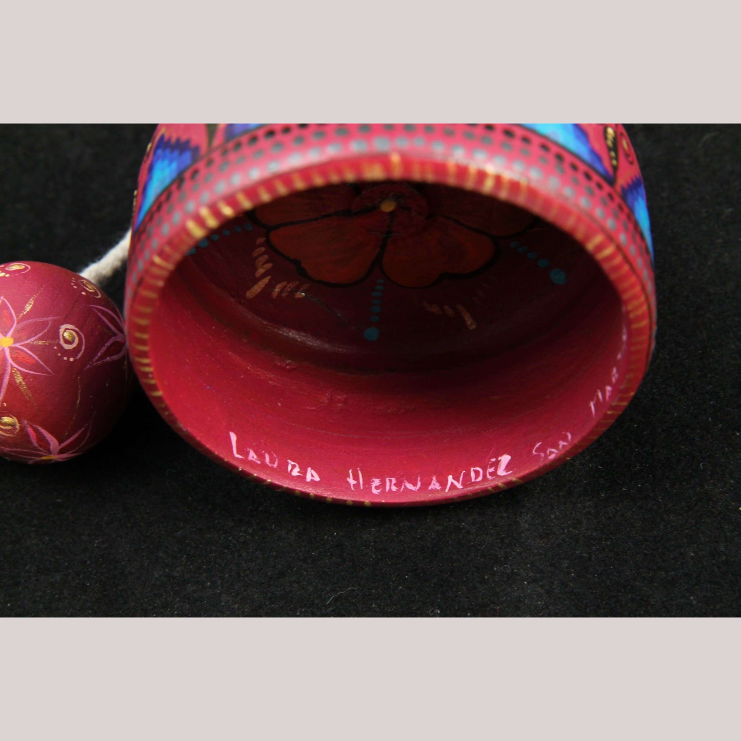 Wood Toy Cup & Ball Alebrije Mexico Art Oaxaca Signed Artist L. Hernandez #2