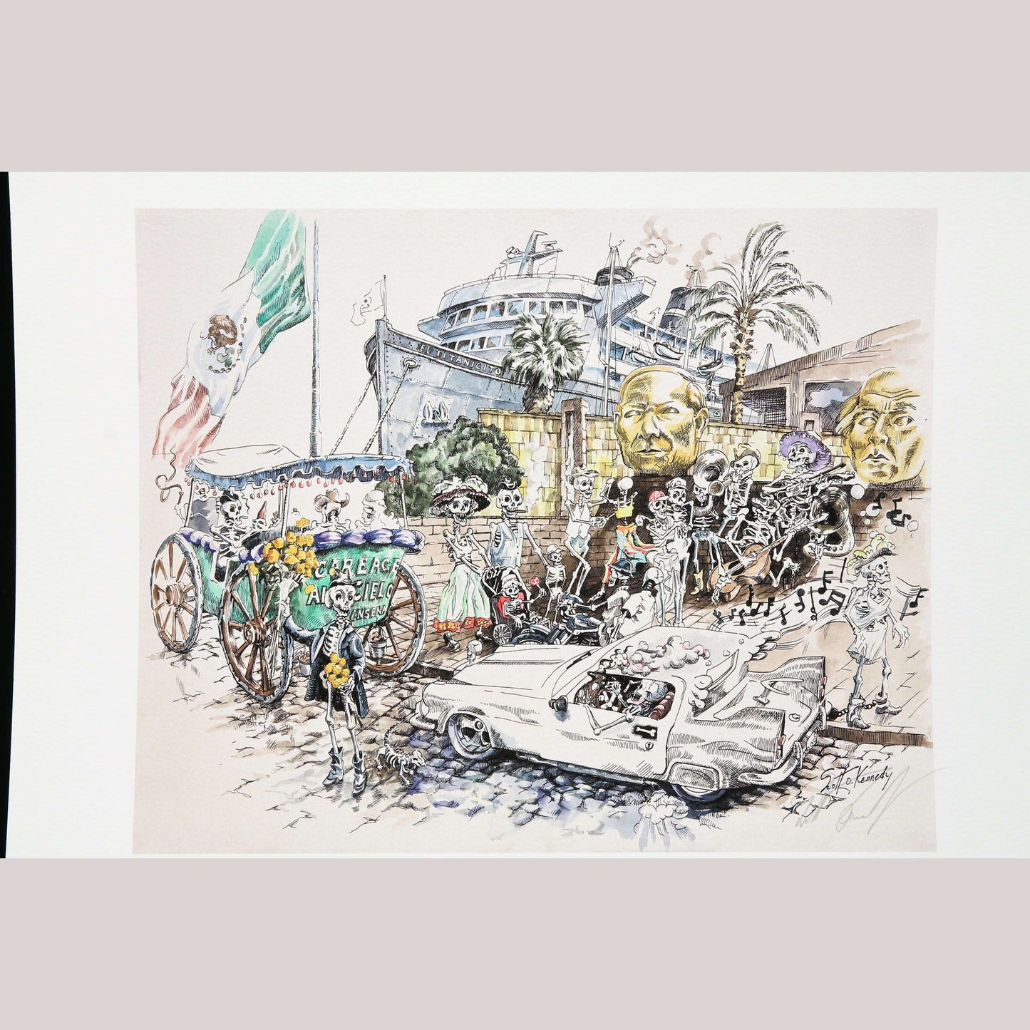 Lithograph Print Mexico Fine Art Collectible  Signed Limited Edition S. Kennedy