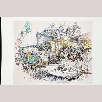 Lithograph Print Mexico Fine Art Collectible  Signed Limited Edition S. Kennedy