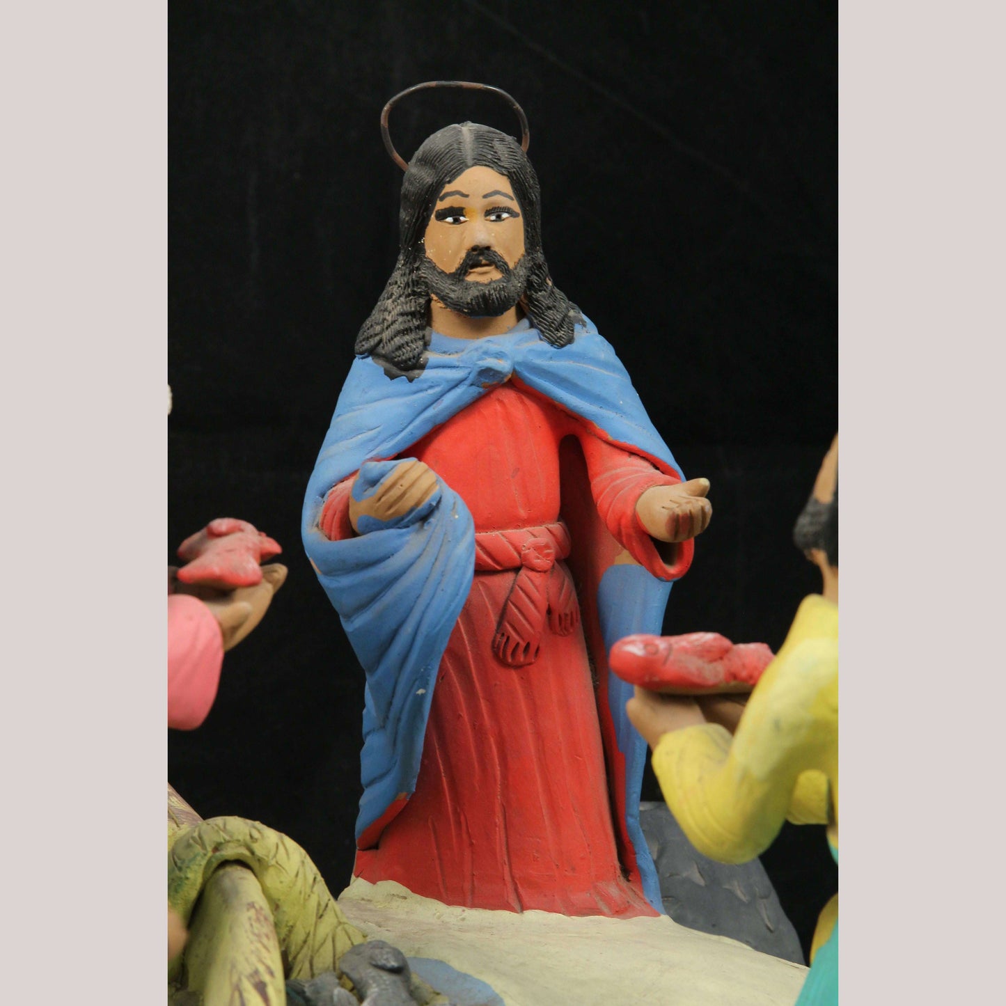 Vintage  X-Large Ceramic Diorama Mexican Folk Art Conception Aguilar Collectible