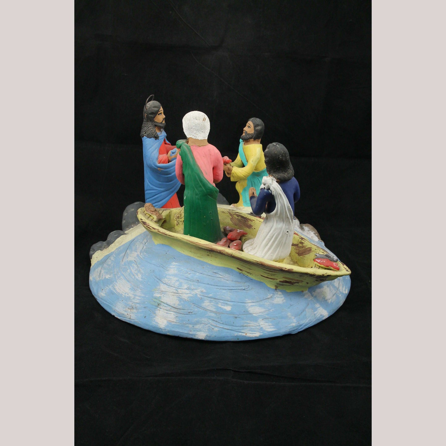 Vintage  X-Large Ceramic Diorama Mexican Folk Art Conception Aguilar Collectible