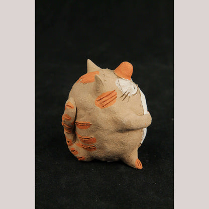 New Ceramic "Fat Cat" Mexican Folk Art Hand Made/Paint Pottery/Clay Décor