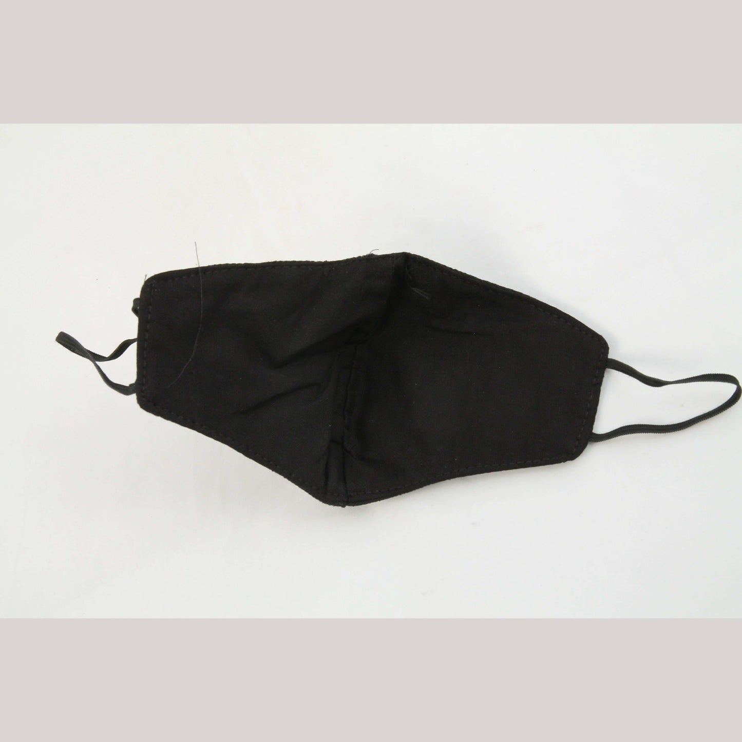 Mexican Cloth Face Mask Hand Embroidered Oaxaca Double Layered Reusable Blk/Gld