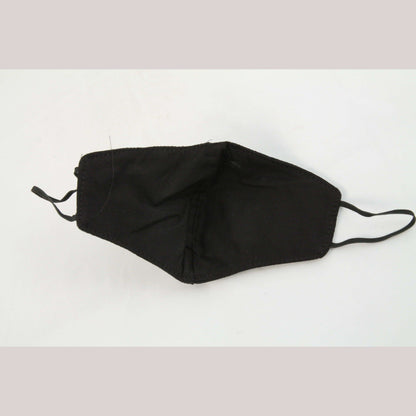 Mexican Cloth Face Mask Hand Embroidered Oaxaca Double Layered Reusable Blk/Gld
