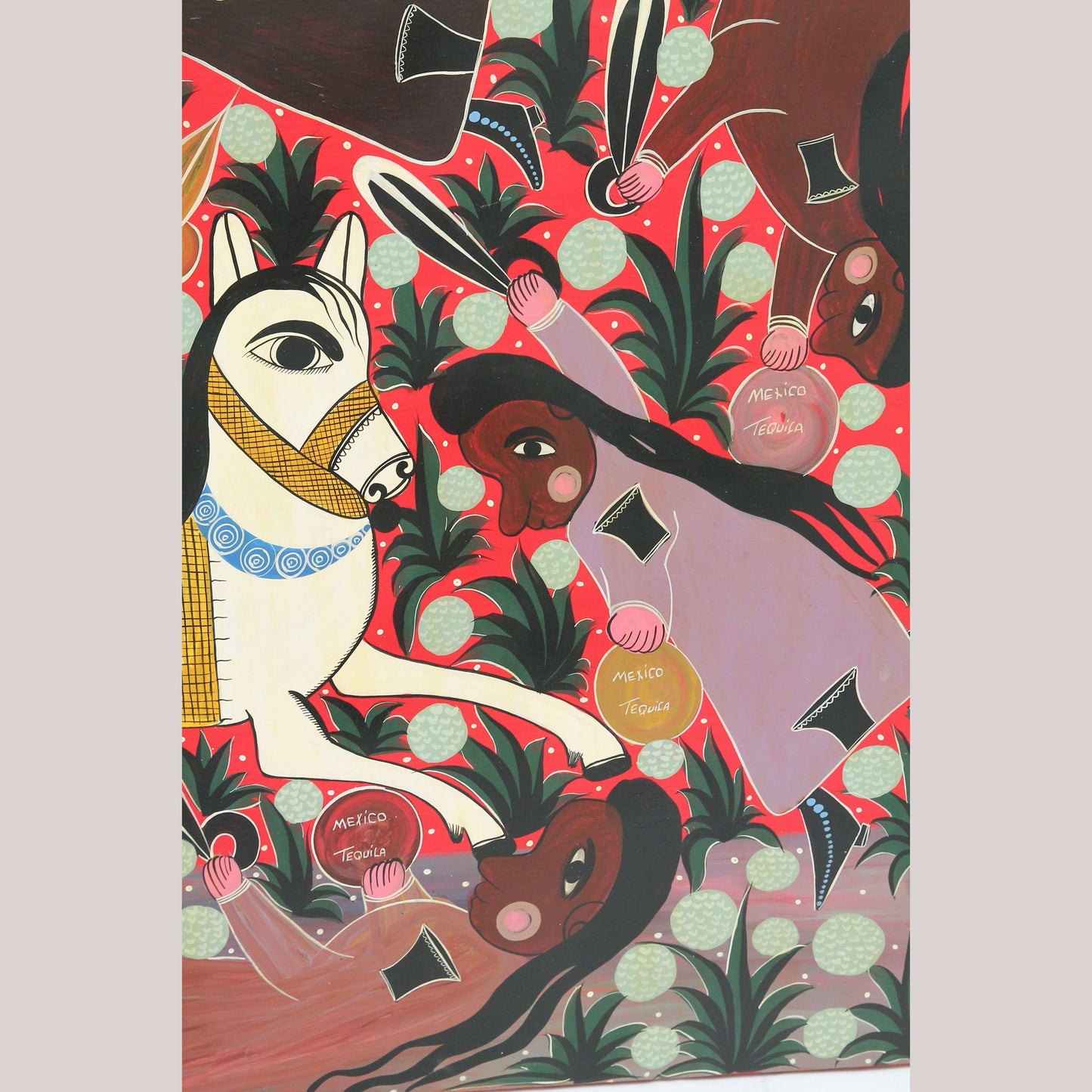 Vintage Hanging Wood Painting Mexican Folk Art Home Signed Salvador Vazquez