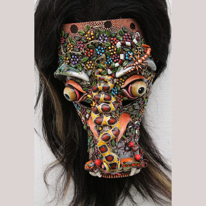 Tastoan Leather Hanging Snake Mask Mexico Macias