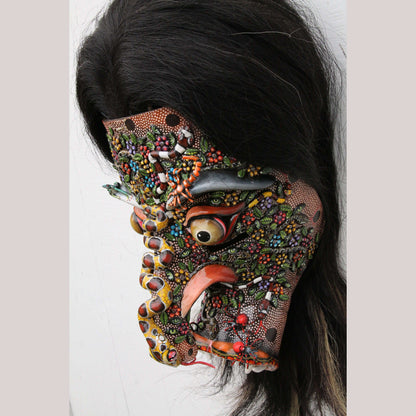 Tastoan Leather Hanging Snake Mask Mexico Macias