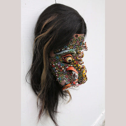 Tastoan Leather Hanging Snake Mask Mexico Macias