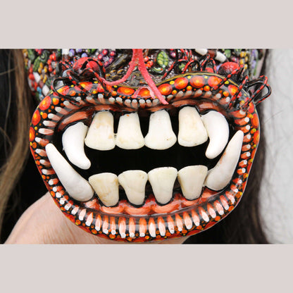 Tastoan Leather Hanging Snake Mask Mexico Macias