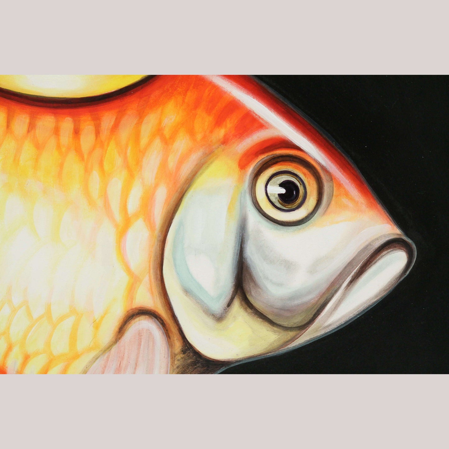 Mexican Acrylic Fine Art Painting Signed Décor Hermes Diaz "Rabbit in Fish"