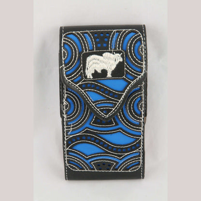 New Leather Belt Loop Cell Phone Holder/Pouch/Case Hand Made Embossed Mexico C