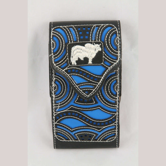 New Leather Belt Loop Cell Phone Holder/Pouch/Case Hand Made Embossed Mexico C