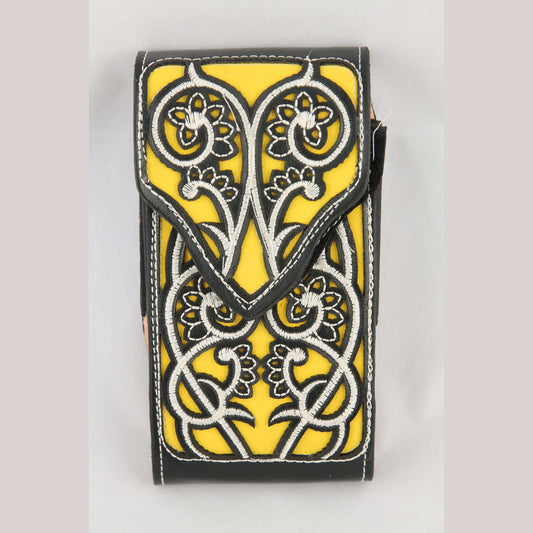 New Leather Belt Loop Cell Phone Holder/Pouch/Case Hand Made Embossed Mexico B